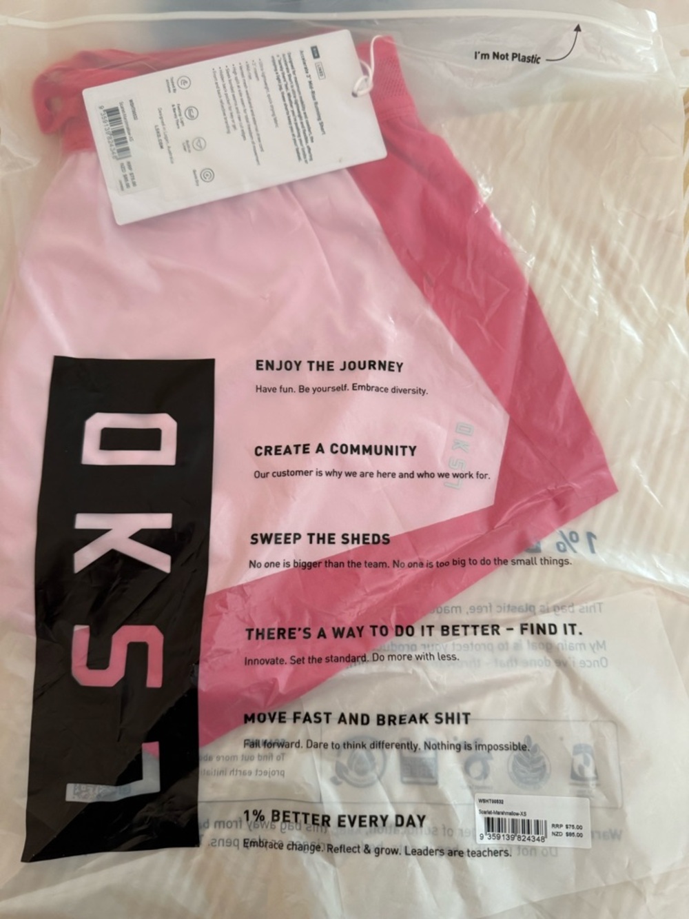 LSKD Accelerate 3" Mid-Rise Running Short Scarlet Marshmallow XS NEW WITH TAGS - Picture 13 of 13